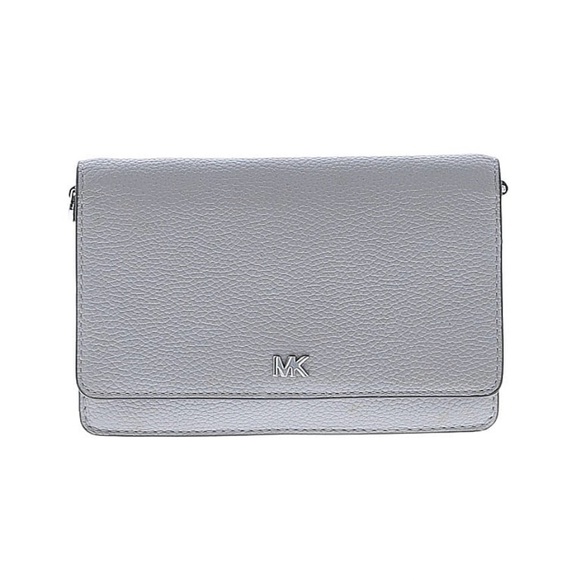 Michael Kors Handbags - Michael Kors Pebbled Leather Light Gray Clutch Purse